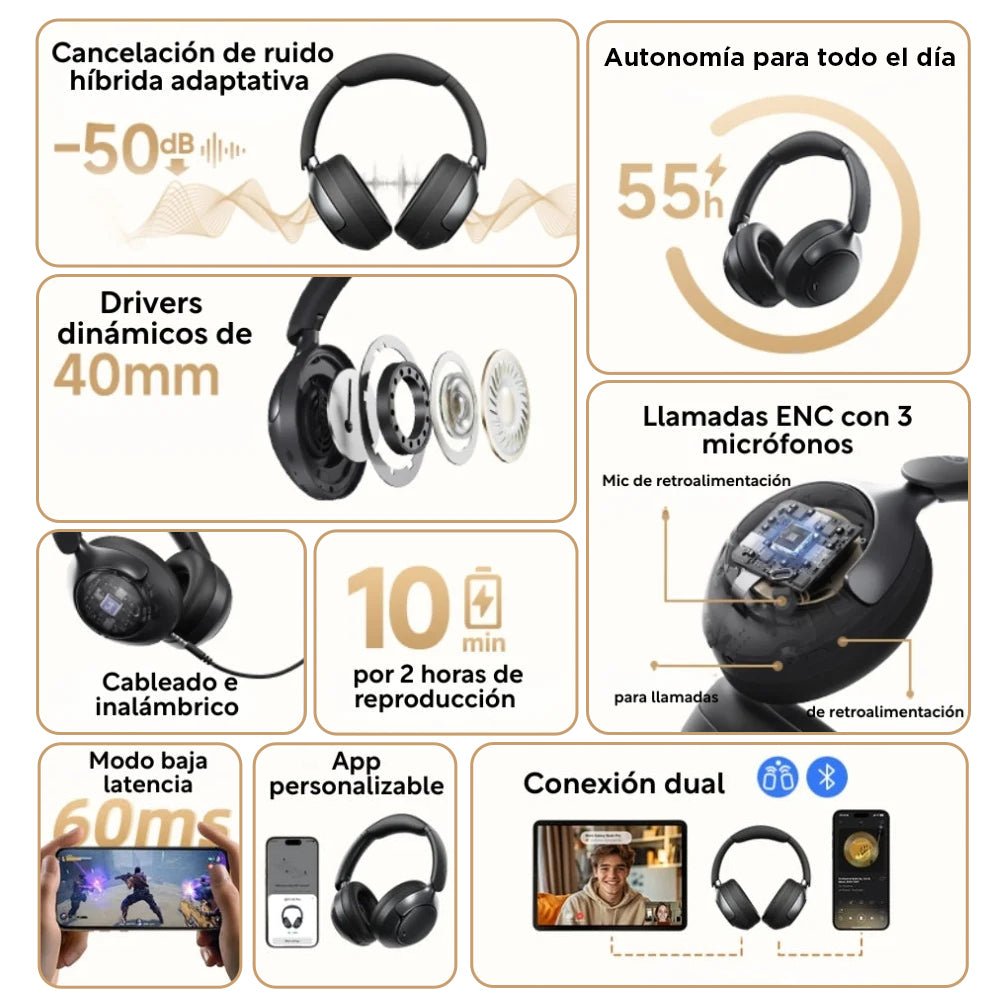 Audífonos Inalámbricos QCY H3 Pro - Orro Home Perú
