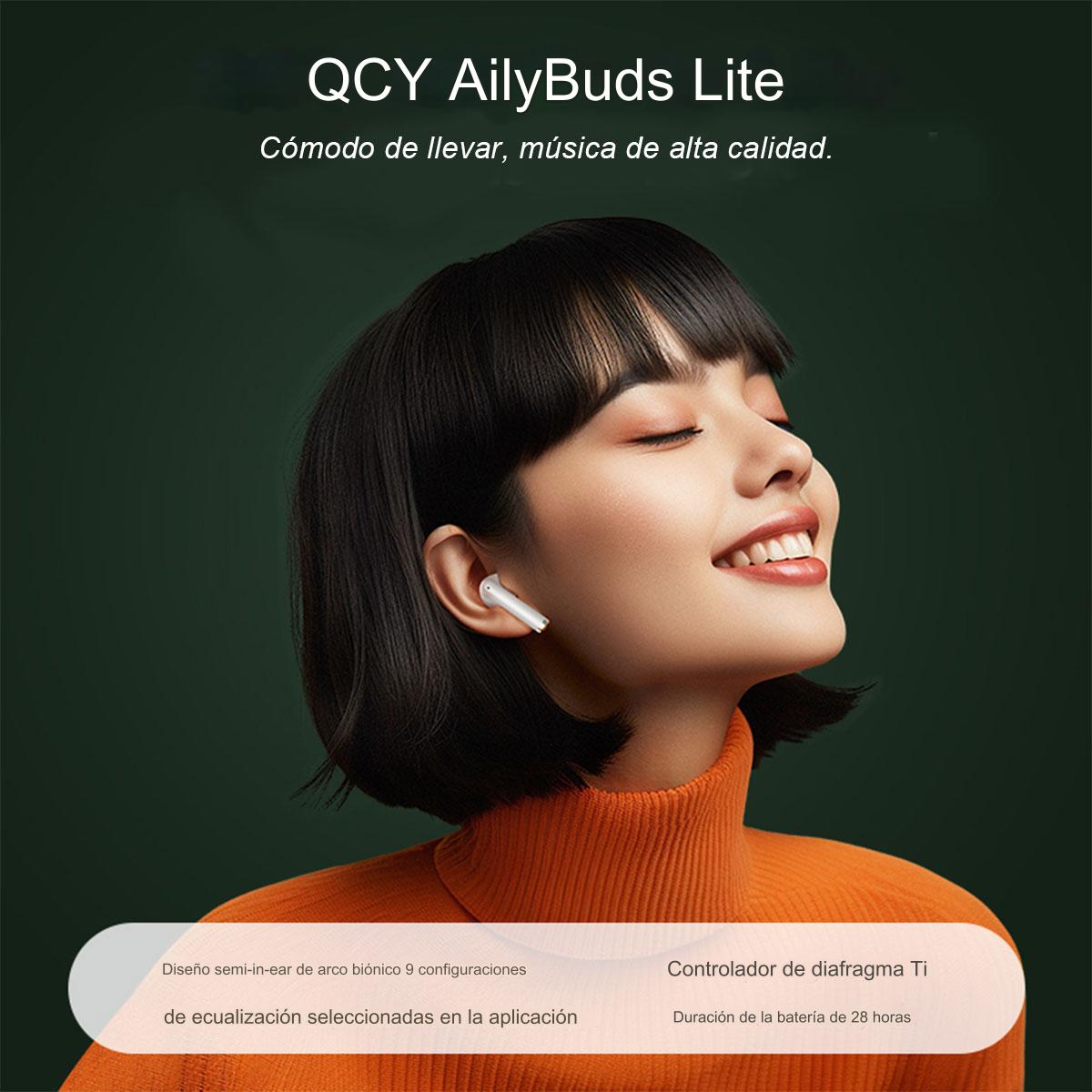 Audifonos Inalambricos QCY T29 Ailybuds Lite In-ear TWS, Bluetooth 5.3, Baja latencia de 68ms - Orro Home Perú