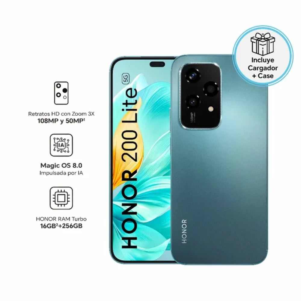 CELULAR HONOR 200 LITE EU 256GB + 8GB 53 MP 6.7"