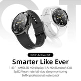 Reloj SmartWatch Bluetooth QCY Active GT Amoled 1.43", Resistente al agua ATM3, Más de 120 modos deportivos