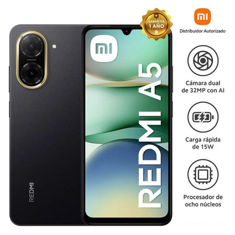 Celular Redmi A5  4G Us 3GB+64GB, Conectividad 4G, Batería de 5200 mAh, carga rápida de 15 W, Pantalla de 6.88",