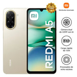 Celular Redmi A5  4G Us 3GB+64GB, Conectividad 4G, Batería de 5200 mAh, carga rápida de 15 W, Pantalla de 6.88",