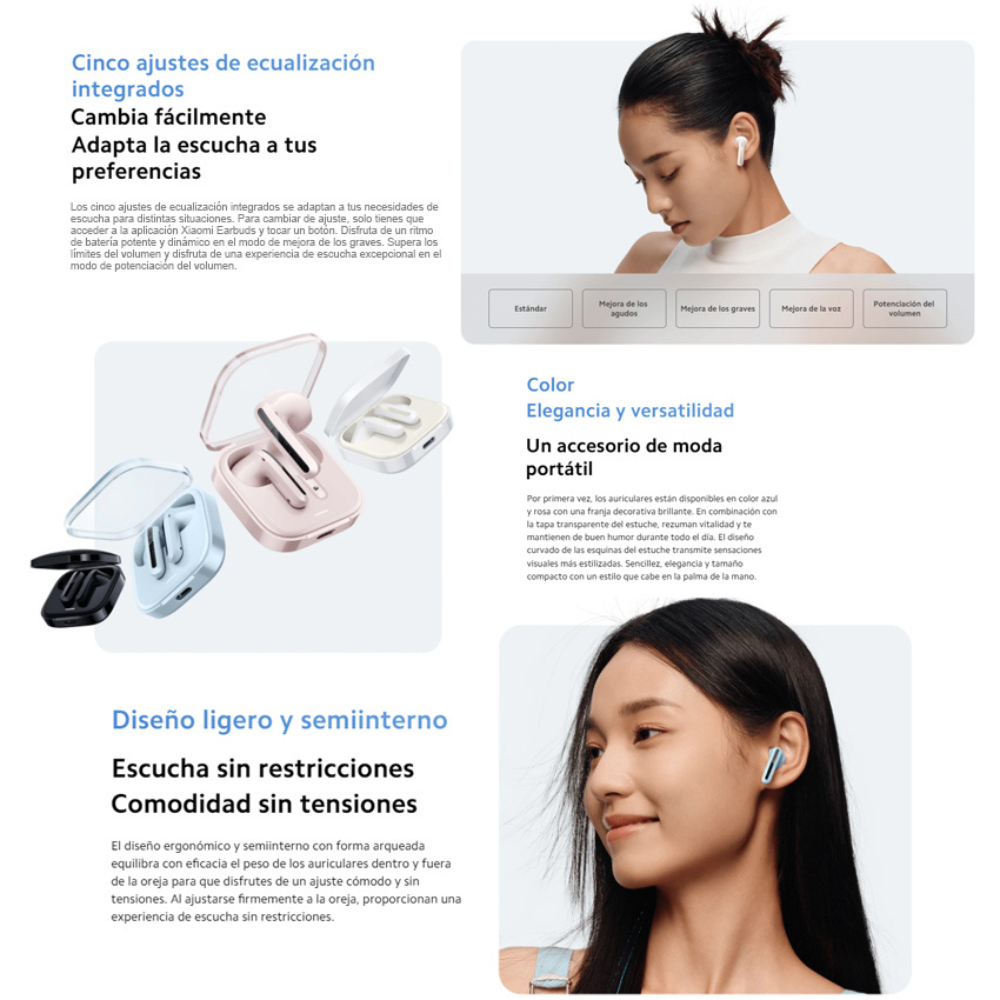 Audifonos Inalámbricos Xiaomi Redmi Buds 6 Active, Bluetooth 5.4. Graves Potentes, 30 Horas de Batería