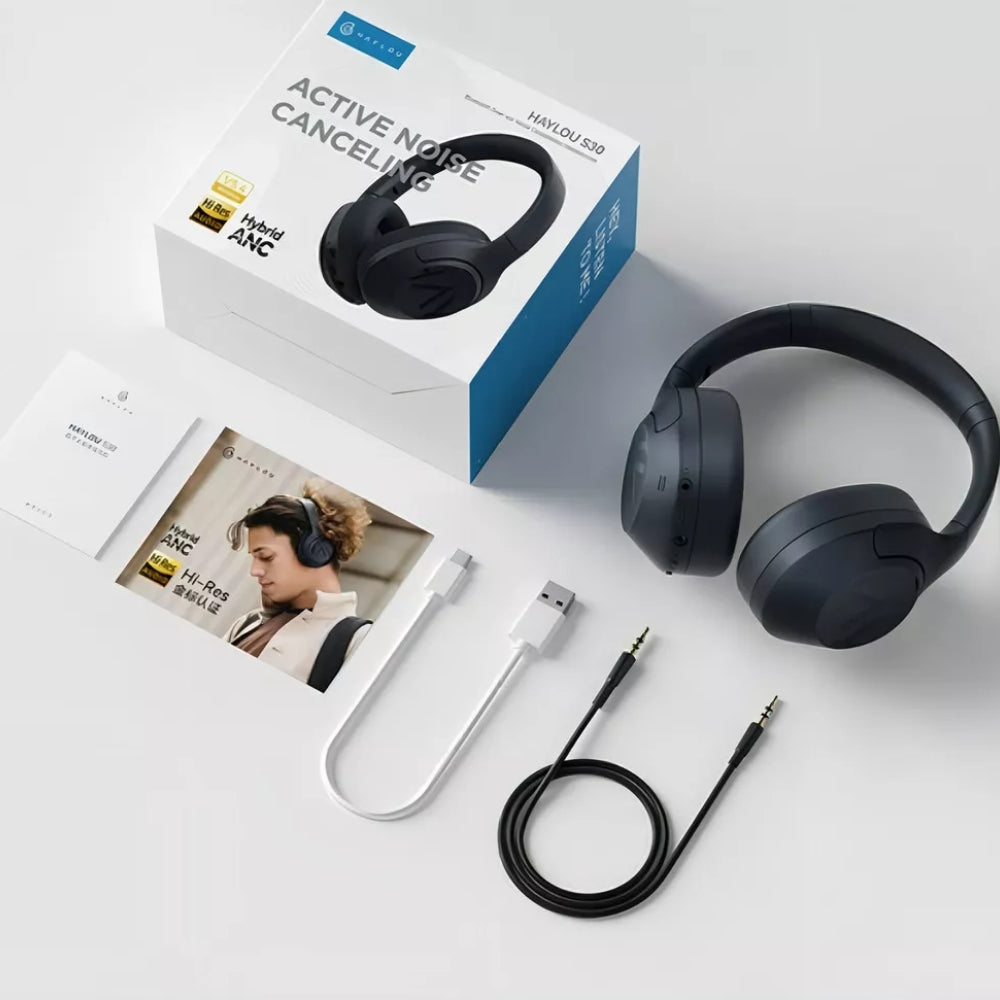 Audífonos Inalámbricos Haylou S30 Pro, Micrófono Desmontable, Cancelación De Ruido -43db, 80 Horas De Reproducción, App De Sonido Personalizado