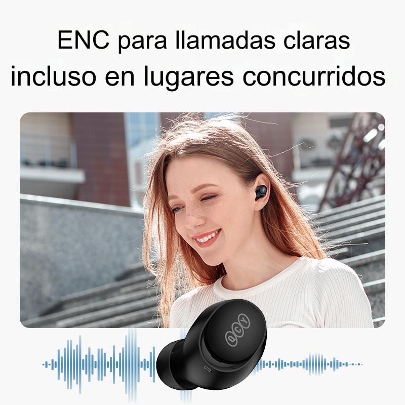 Audifonos QCY T27, con Bluetooth 5.1, HIFI Audio, Control táctil, Baja latencia, ENC, 26 horas - Orro Home Perú