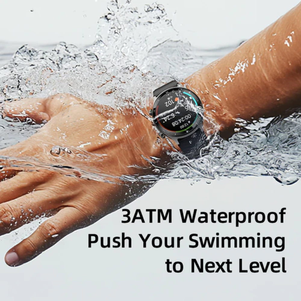 Reloj SmartWatch Bluetooth QCY Active GT Amoled 1.43", Resistente al agua ATM3, Más de 120 modos deportivos
