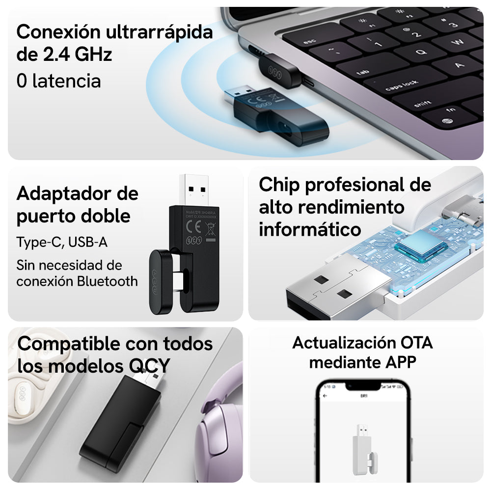 QCY Adaptador BR1 USB/USBC