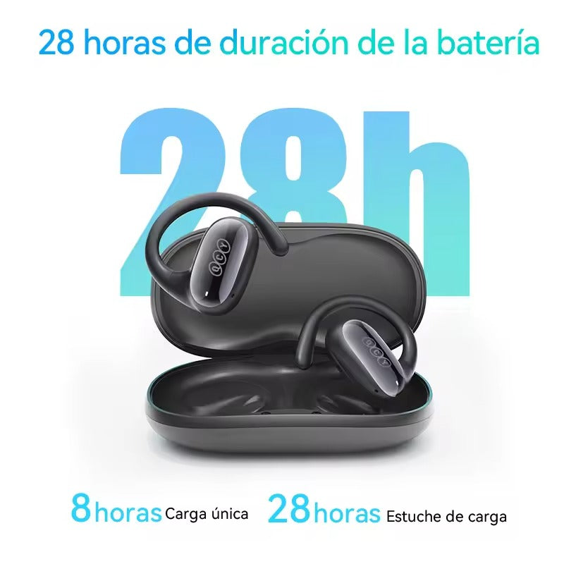 Auriculares deportivos QCY Crossky GTR2 Impermeables, con Bluetooth 5.4, Ganchos para la oreja, Bass Boost - Orro Home Perú