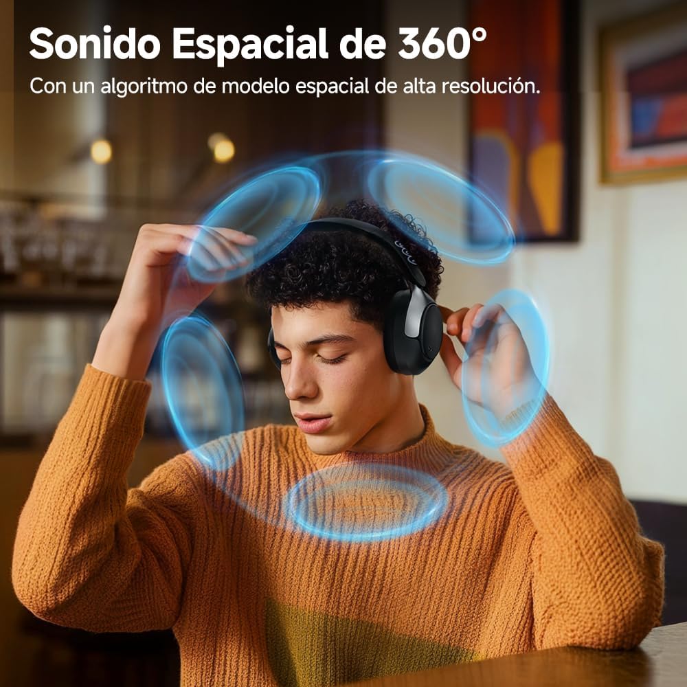 Audífonos Inalámbricos QCY H3 Pro, Cancelación Activa de Ruido -50dB, Bluetooth 5.4, Audio Hi-Res, Codec LDAC, 55 Horas de Batería