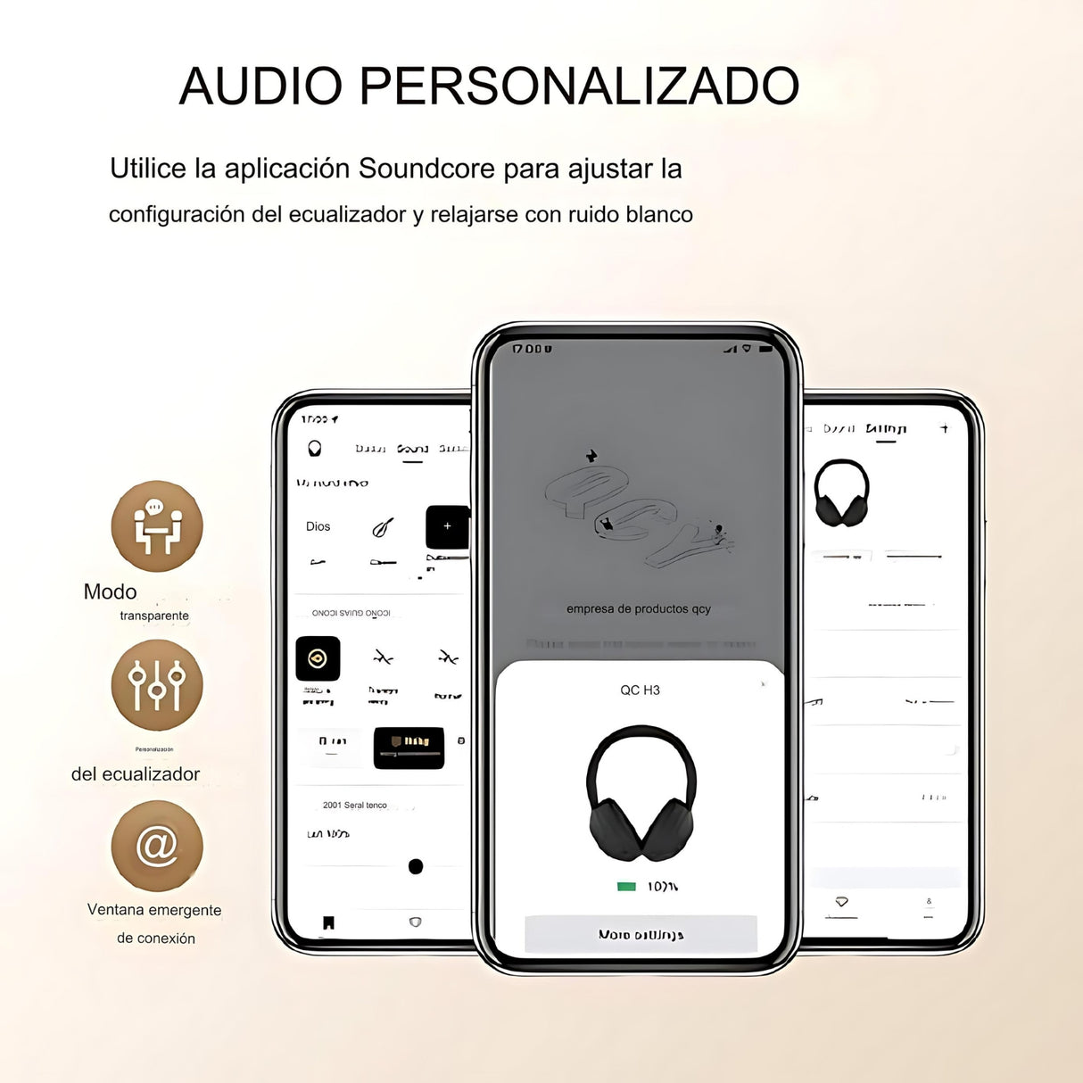 Audífonos Inalámbricos Qcy H3 Anc Bluetooth 5.3 Bass Mode 70 horas de bateria - Orro Home Perú