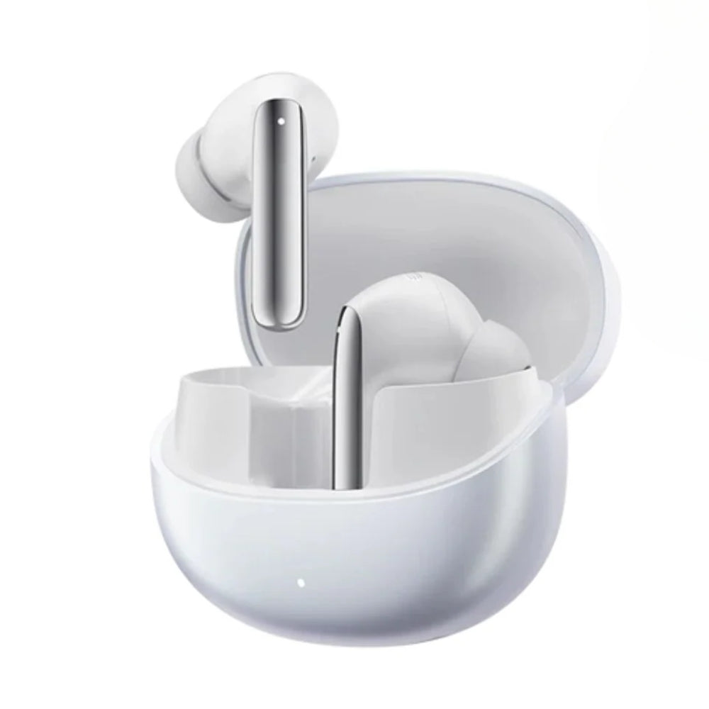 auriculares tws qcy melobuds pro ht08 earphones blancos – LDAC, Bluetooth 5.3, Hi‑Res estuche abierto