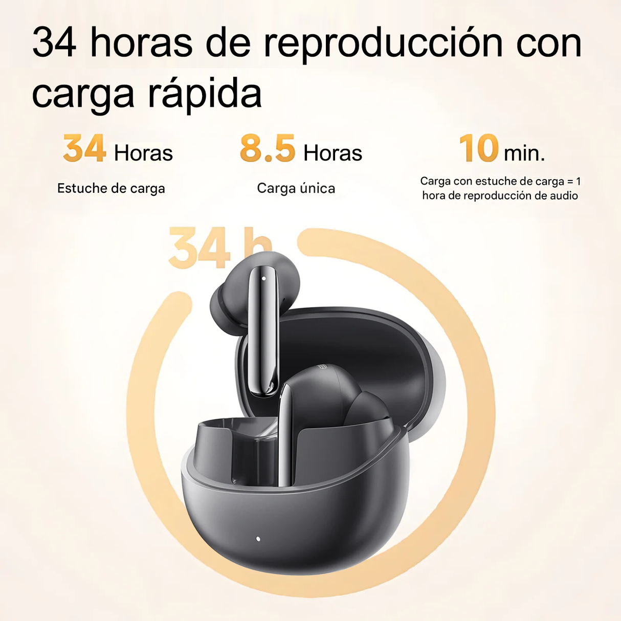 Audifonos Inalambricos QCY Melobuds Pro HT08, Audio Hi-Res, Codec LDAC, 34 horas de reproducción, 6 microfonos integrados, Graves Potentes