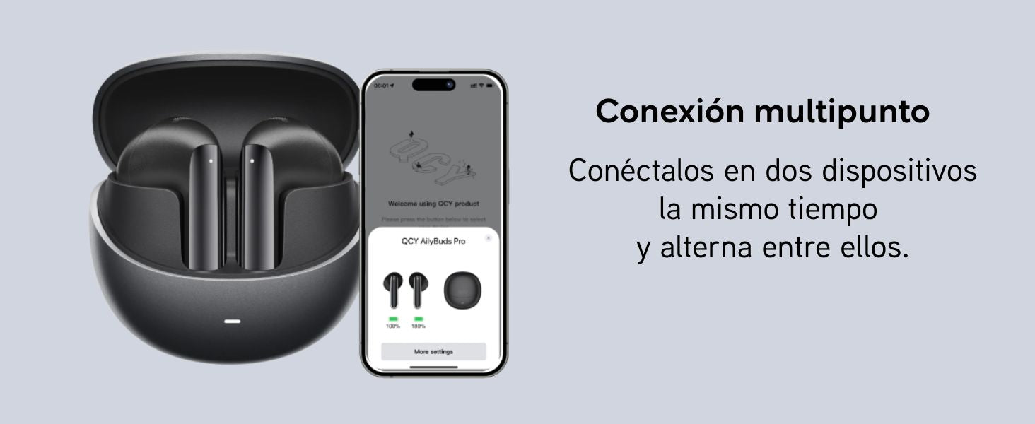 auriculares qcy ht10 ailybuds pro+ bluetooth 5.3 y anc adaptativo para música sin distracciones, qcy t10 reset