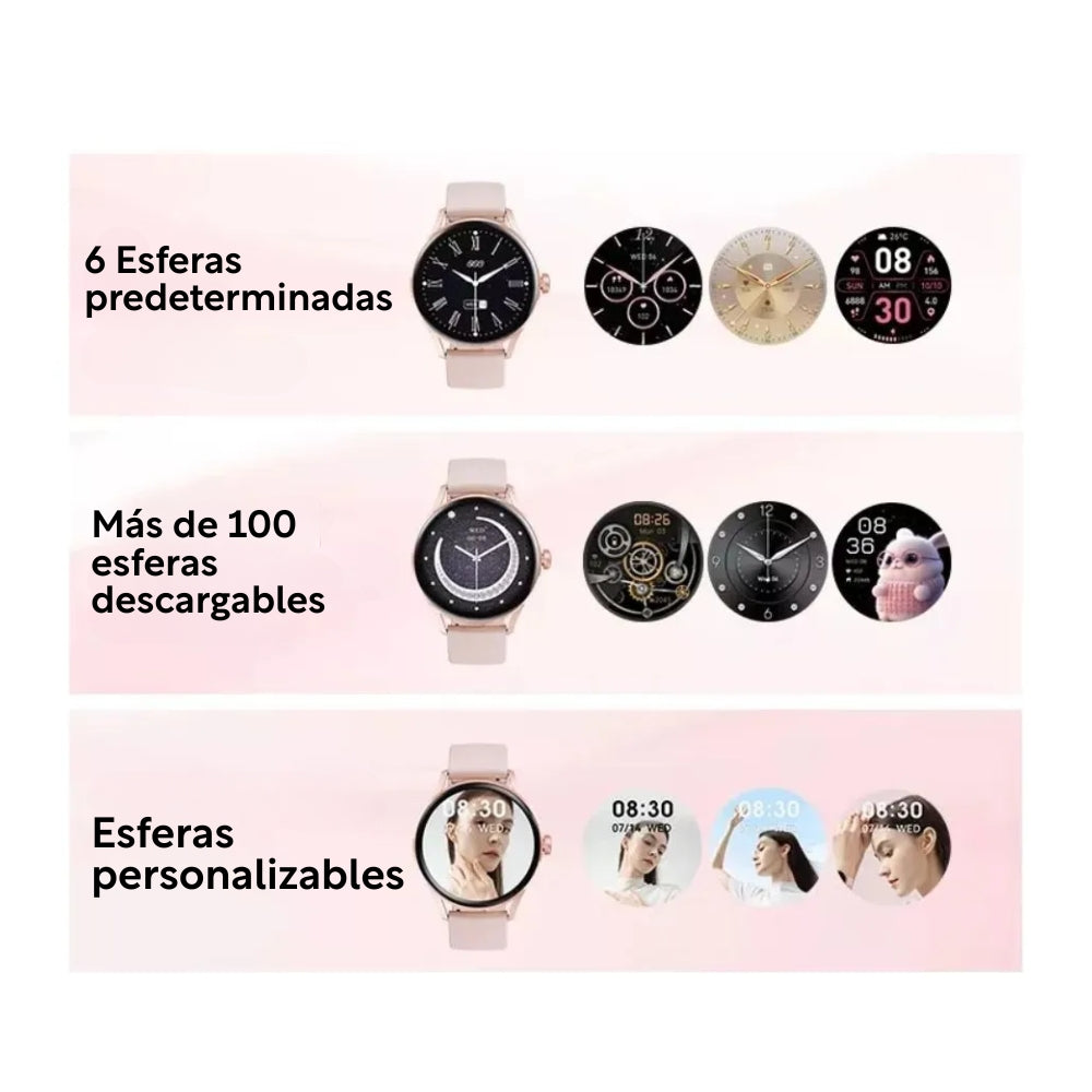 Smartwatch Bluetooth QCY Elite Amoled 1.19", Resistencia al agua Ipx8, +100 modos deportivos