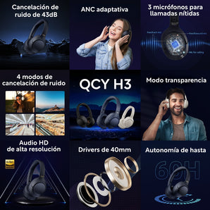 QCY audífonos H3 + QCY speaker SP2 Blanco