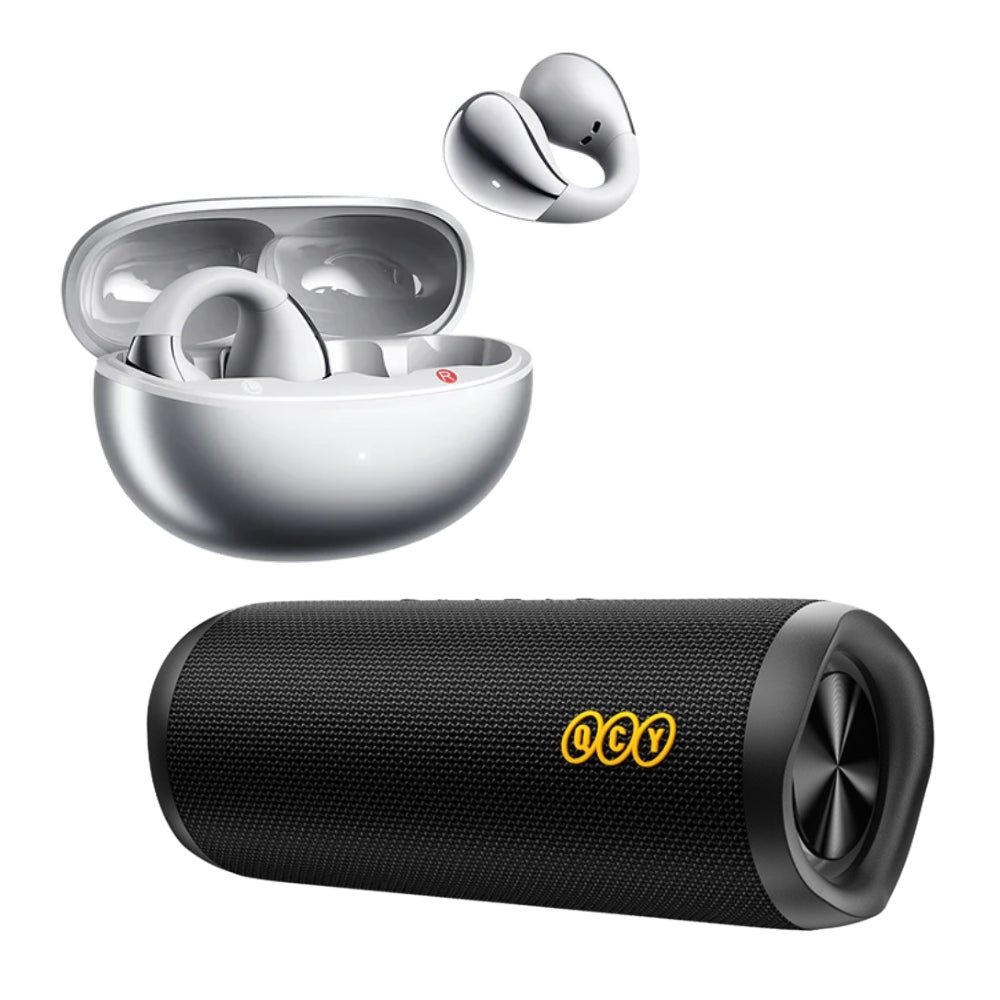 QCY Audífonos Inalámbricos Crossky C30S Plateado  + QCY Speaker SP7