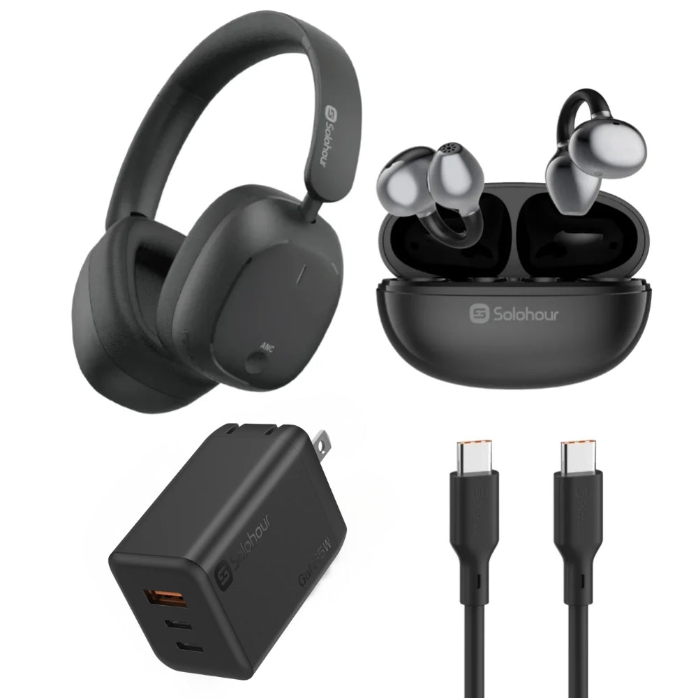 Kit Solohour Esencial Audífonos H10 + Solobuds ST7 + Cargador 65w GaN