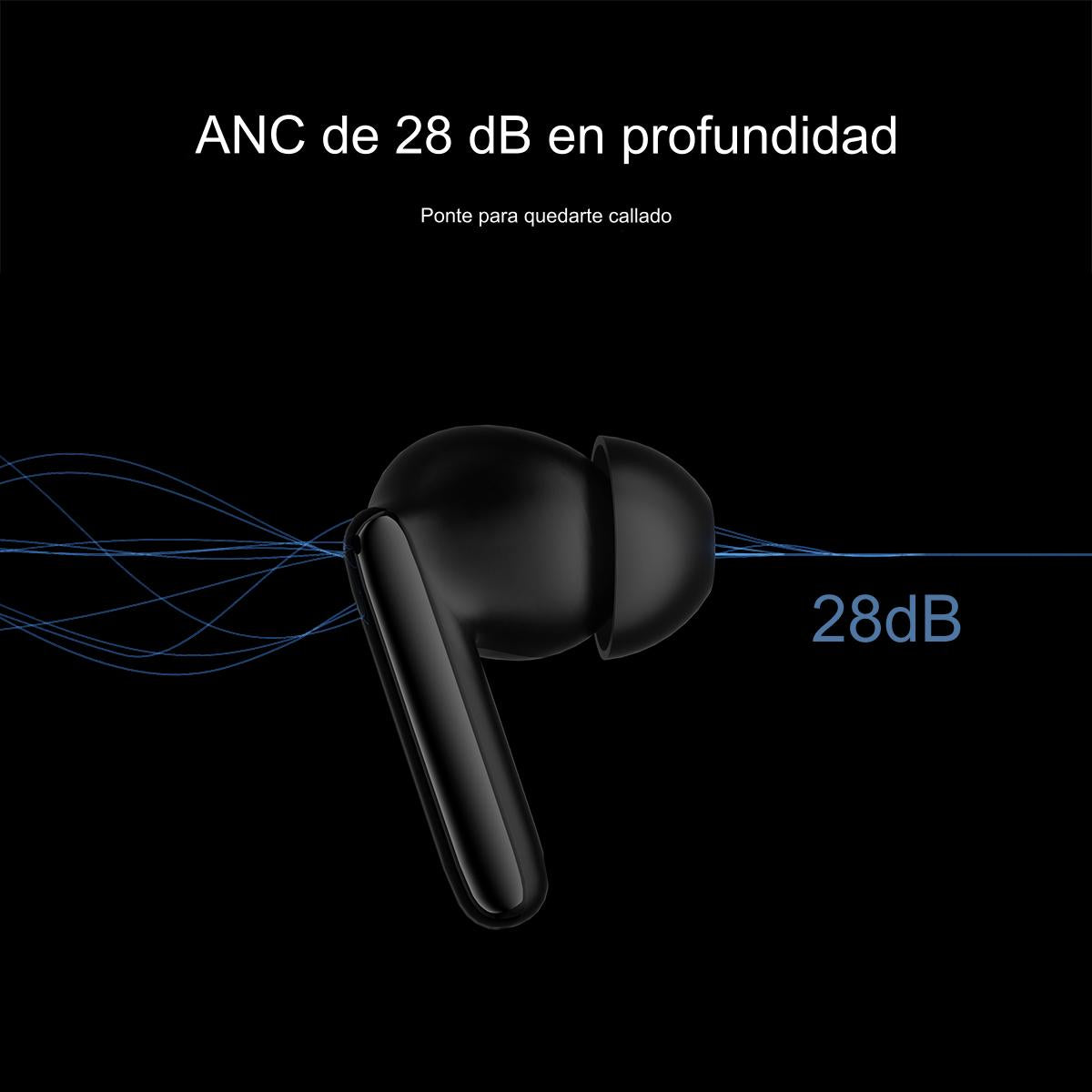 Audífonos Inalámbricos QCY T13 ANC2, con Cancelación Activa de Ruido -28dB, Bluetooth 5.3, 30 Horas de Uso, Sonido Personalizable, Modo Transparencia - Orro Home Perú