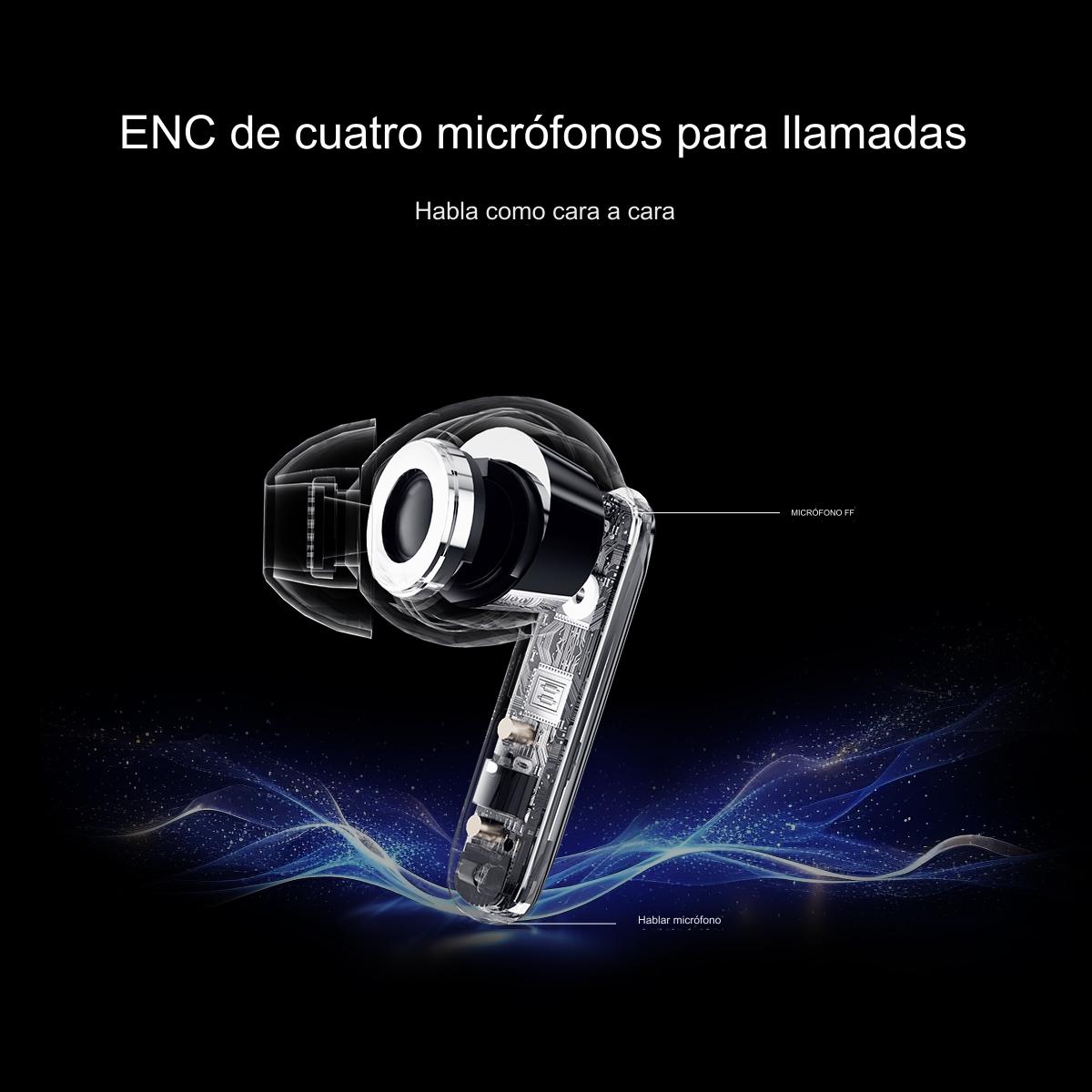 Audífonos Inalámbricos QCY T13 ANC2, con Cancelación Activa de Ruido -28dB, Bluetooth 5.3, 30 Horas de Uso, Sonido Personalizable, Modo Transparencia - Orro Home Perú