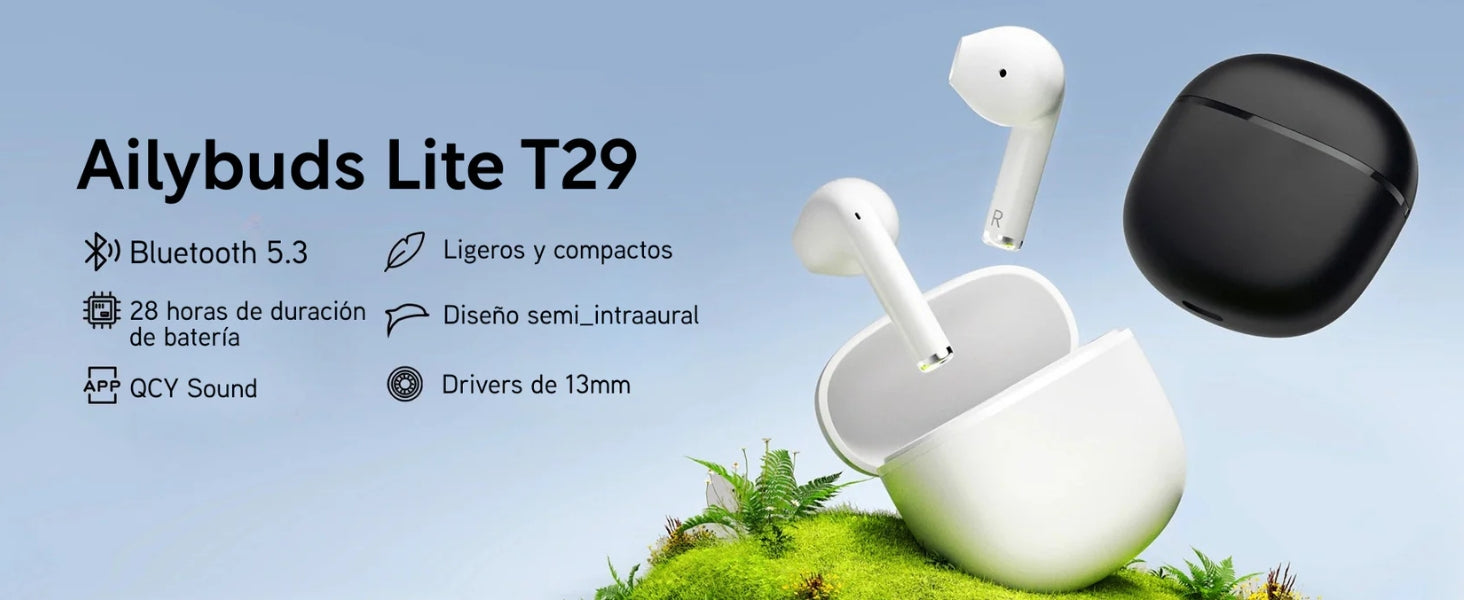 Audífonos qcy t29 ailybuds lite con driver 13mm, sonido envolvente y diseño buds 3 lite xiaomi