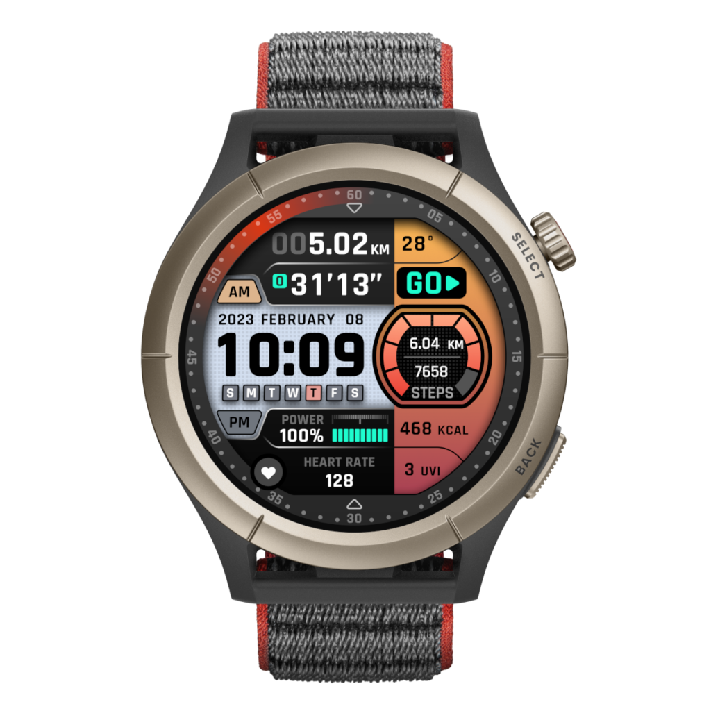 Reloj SmartWatch Amazfit Cheetah Pro, Pantalla AMOLED de 1.45", 4GB de Almacenamiento, 14 Dias de Bateria, GPS.
