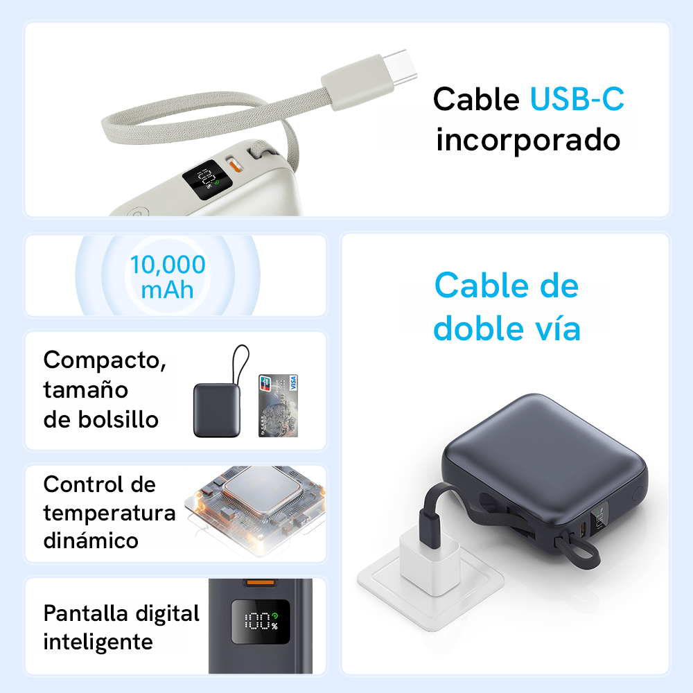 Cargador Portátil QCY PB10C Power Bank 10000Mah/35w - Orro Home Perú