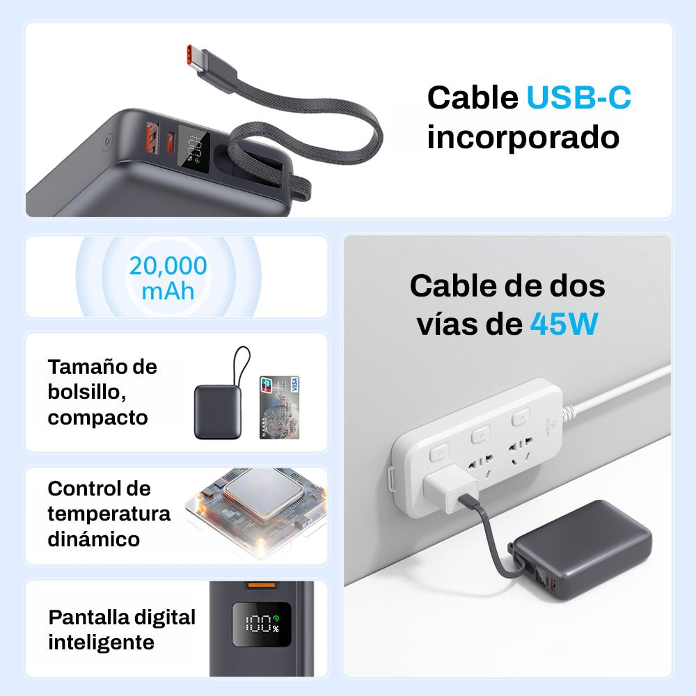 Cargador Portátil QCY PB20A Power Bank 20000Mah/45w - Orro Home Perú