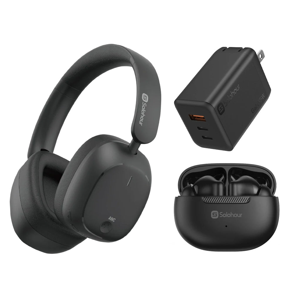 Kit SOLOHOUR Sound Power: Audífonos H10 + ST3 + Cargador de pared 65w - Orro Home Perú