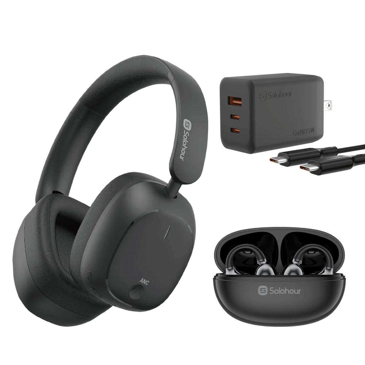Kit SOLOHOUR Trio Pro: Audífonos ST7 + H10 + Cargador de pared 65w - Orro Home Perú