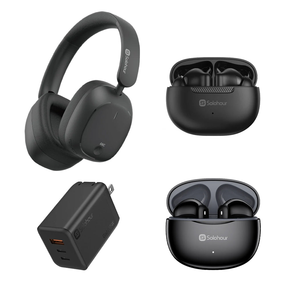 Kit SOLOHOUR Ultimate: Audífonos H10 + ST9 + ST3 + Cargador de pared 65w - Orro Home Perú