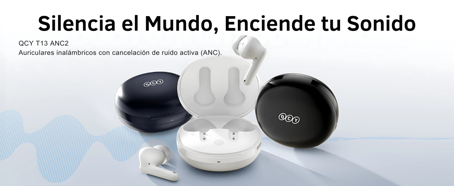 Audífonos inalámbricos QCY T13 ANC 2, Bluetooth 5.3, cancelación de ruido, 	qcy t13 anc2, qcy t13 anc 2, qcy t13 anc 3